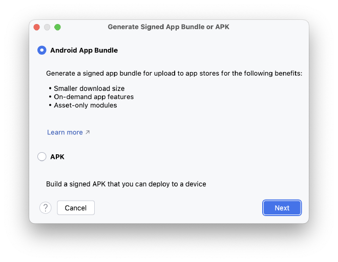 generate-signed-app-bundle-or-apk
