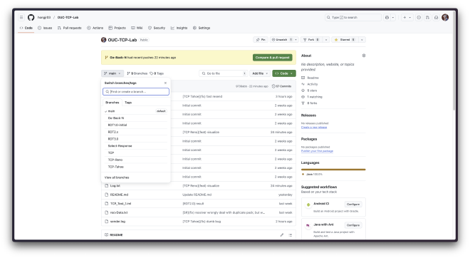 GitHub 仓库和分支，